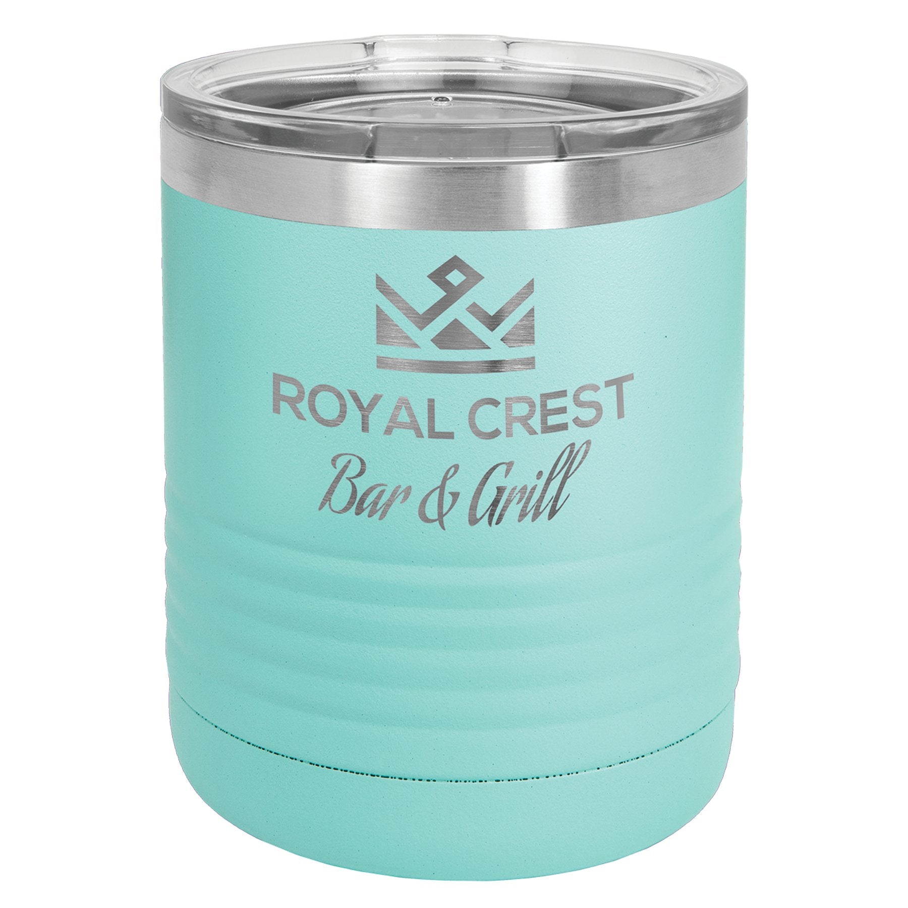 Personalized Polar Camel 10 oz. Stainless Insulated Ringneck Lowball Tumbler with Clear Lid