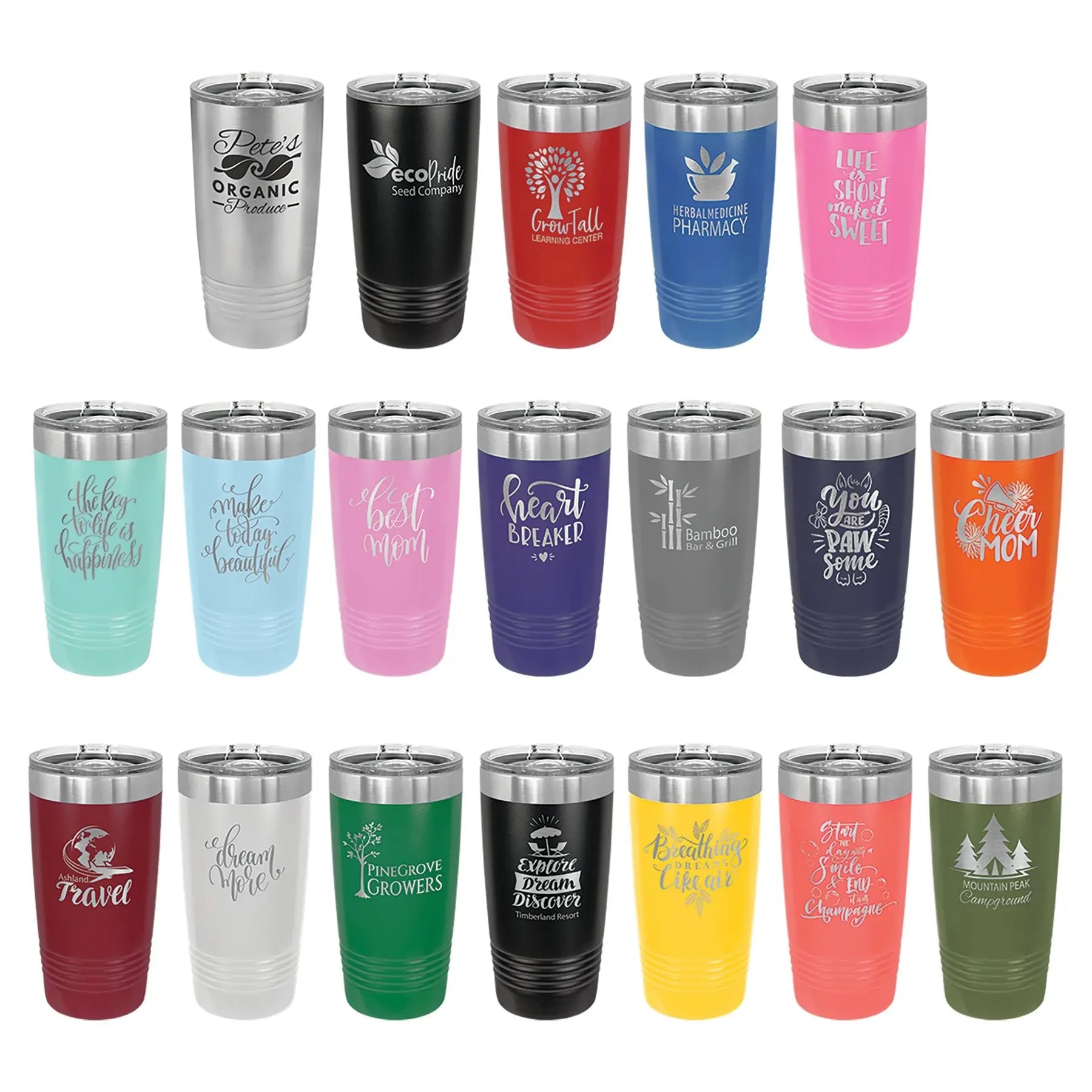 Personalized Engraved 20 oz. Polar Camel Tumbler – Custom, Slider Lid,