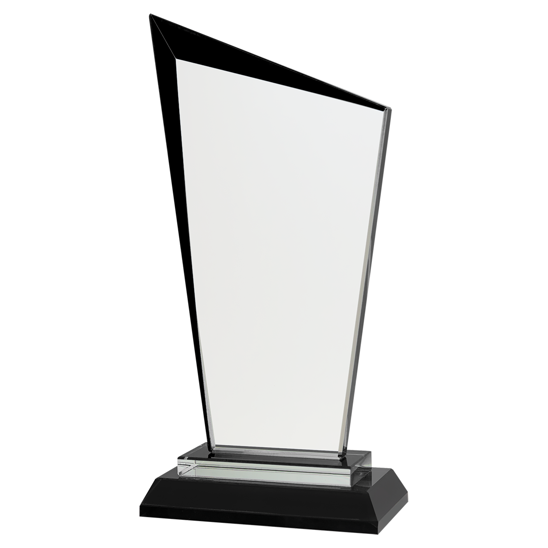 Razor Glass Beveled Edge Standing Award with Presentation Box, 2 Sizes & Colors