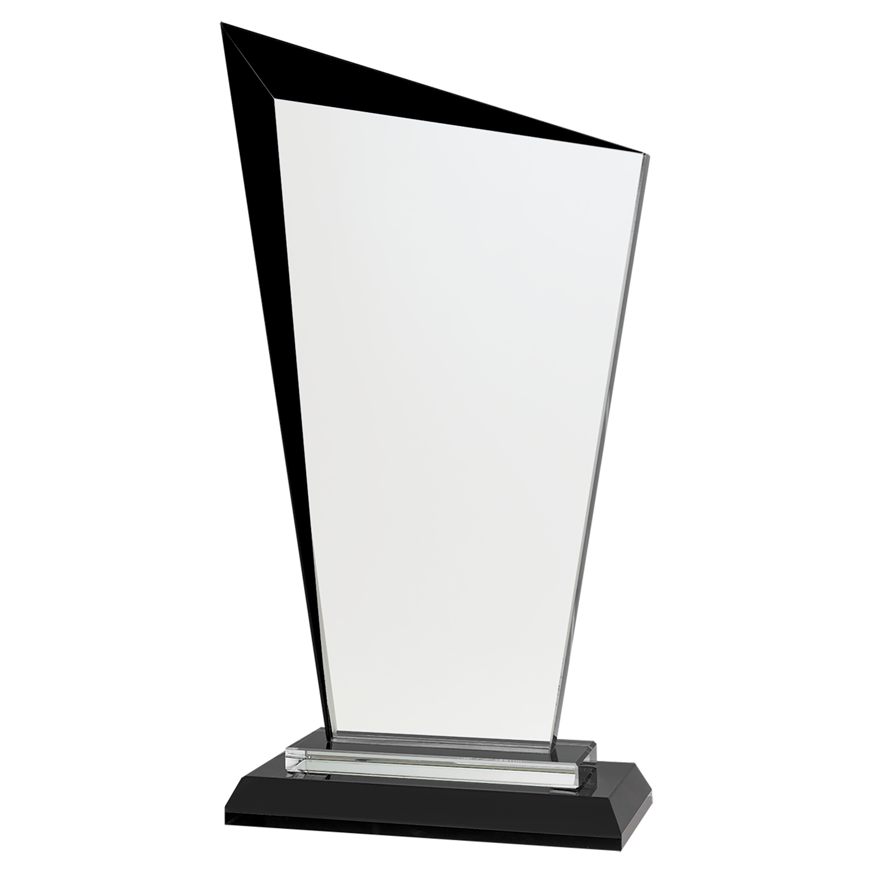 Razor Glass Beveled Edge Standing Award with Presentation Box, 2 Sizes & Colors