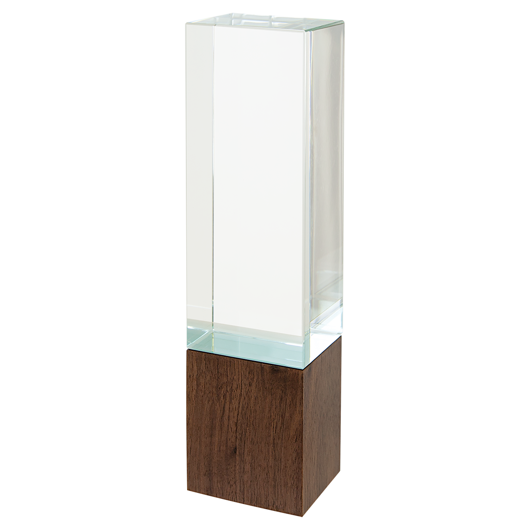 Sierra Glass Award with Walnut Base, 4 Styles, 2 Sizes, with Presentation Box