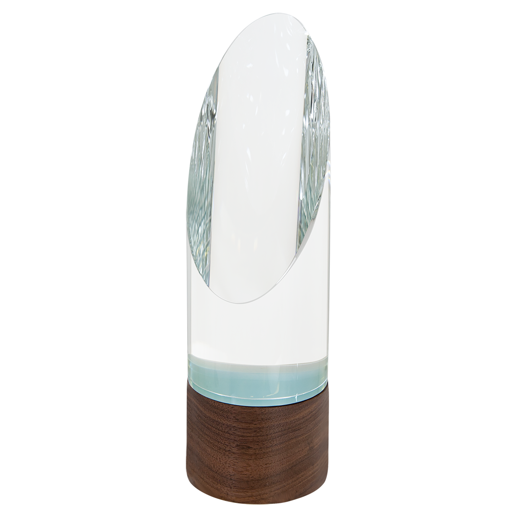 Sierra Glass Award with Walnut Base, 4 Styles, 2 Sizes, with Presentation Box