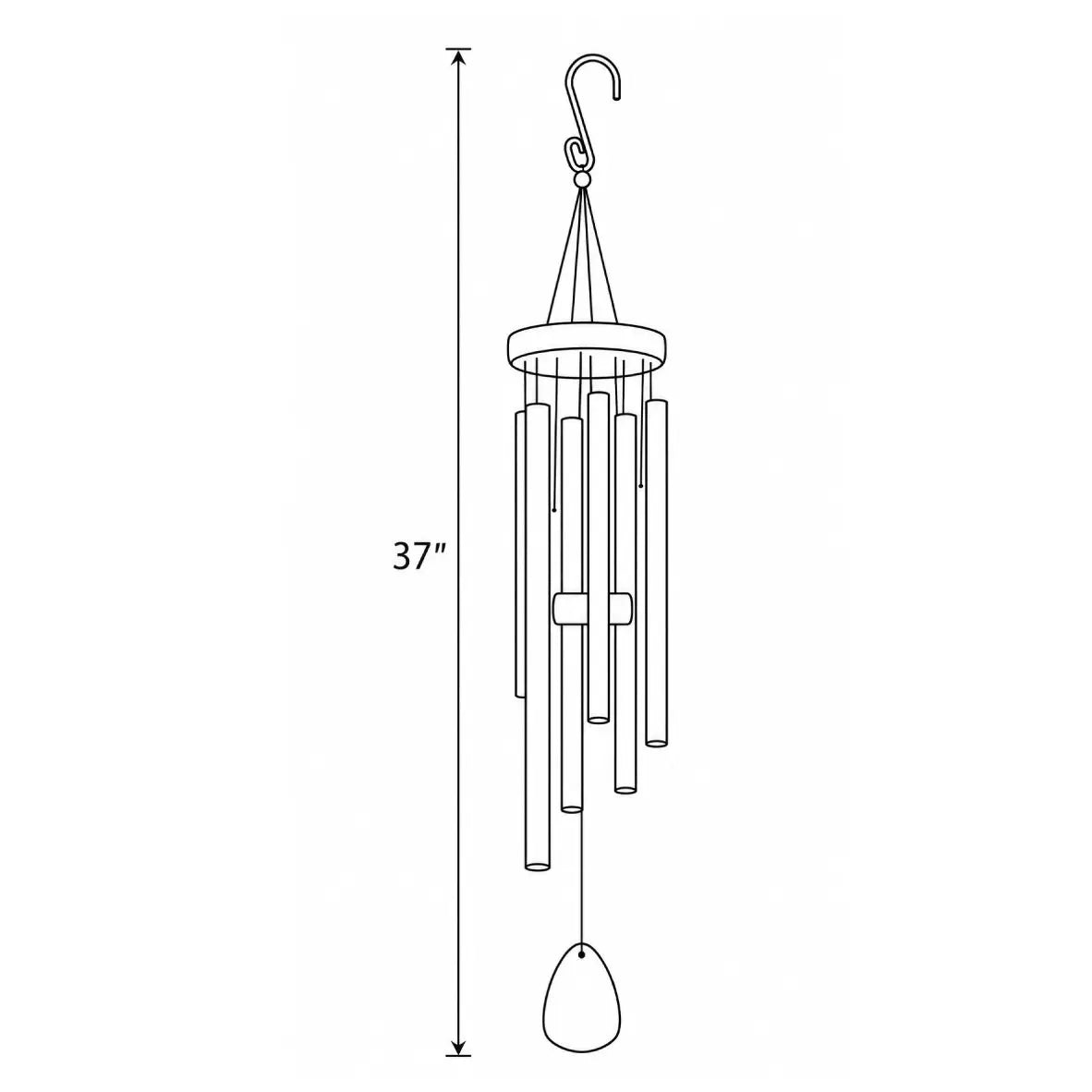 Personalized 37" Silver Aluminum Wind Chimes – Memorial, Sympathy Gift & Garden Decor  Sams Engraving and Gifts