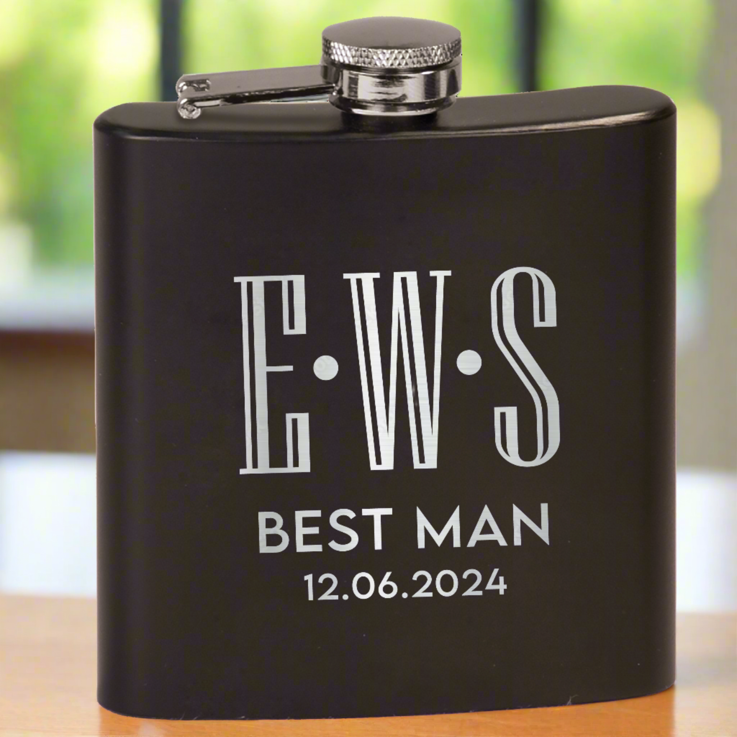 Personalized 6 oz. Powder Coated Stainless Steel Flask