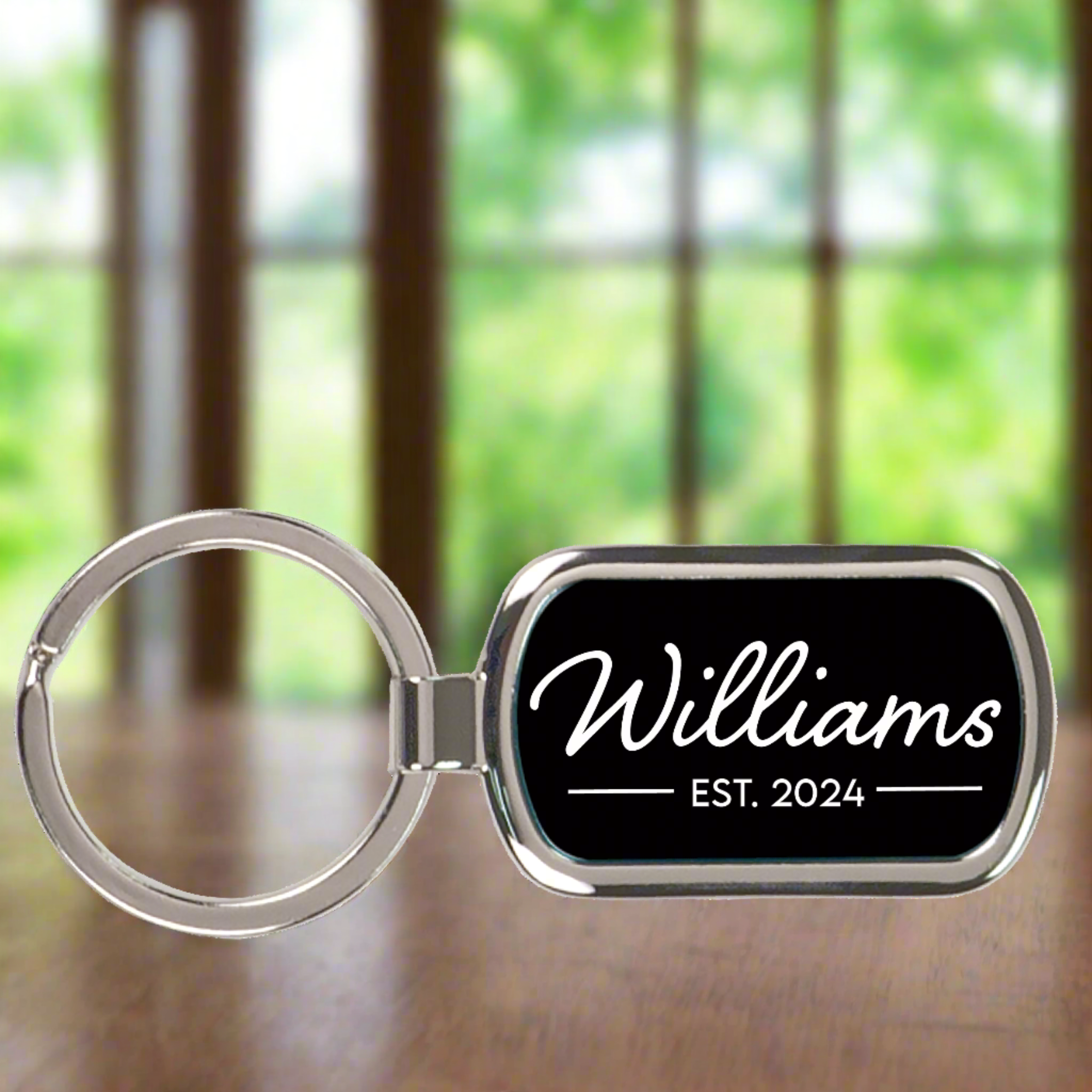 Personalized Metal Keychain, Rectangle