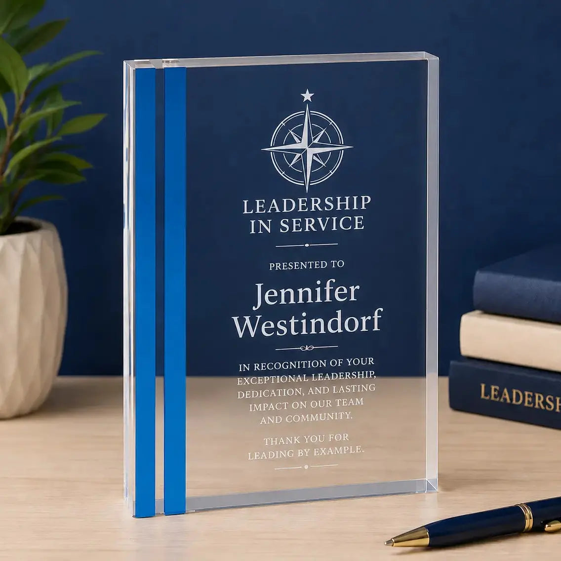 Personalized Color Edge Rectangle Acrylic Award | Custom Engraved Recognition Award  Sams Engraving and Gifts