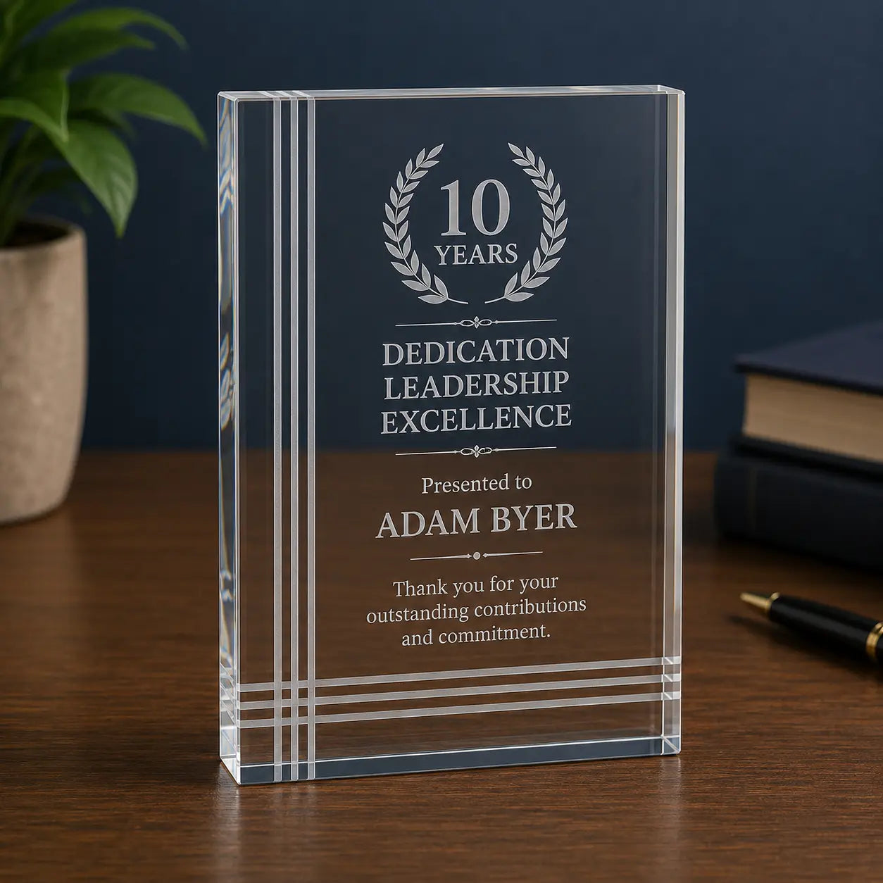 Personalized Crystal Wedge Award | Custom Engraved Recognition Award  Sams Engraving and Gifts