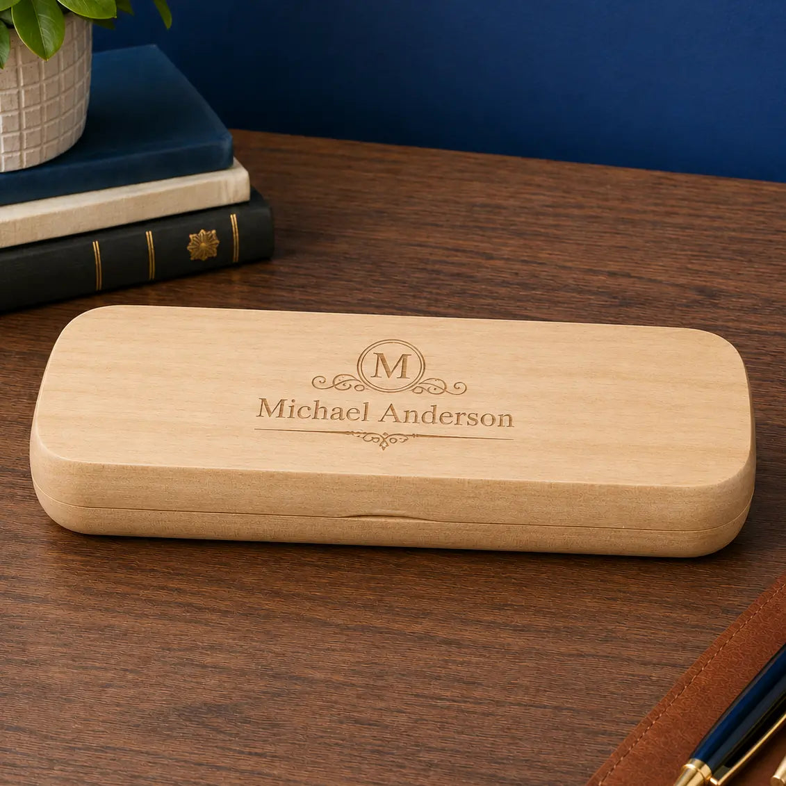 Personalized Brass Ballpoint Pen & Maple Case | Custom Engraved Pen Gift Set  Sams Engraving and Gifts
