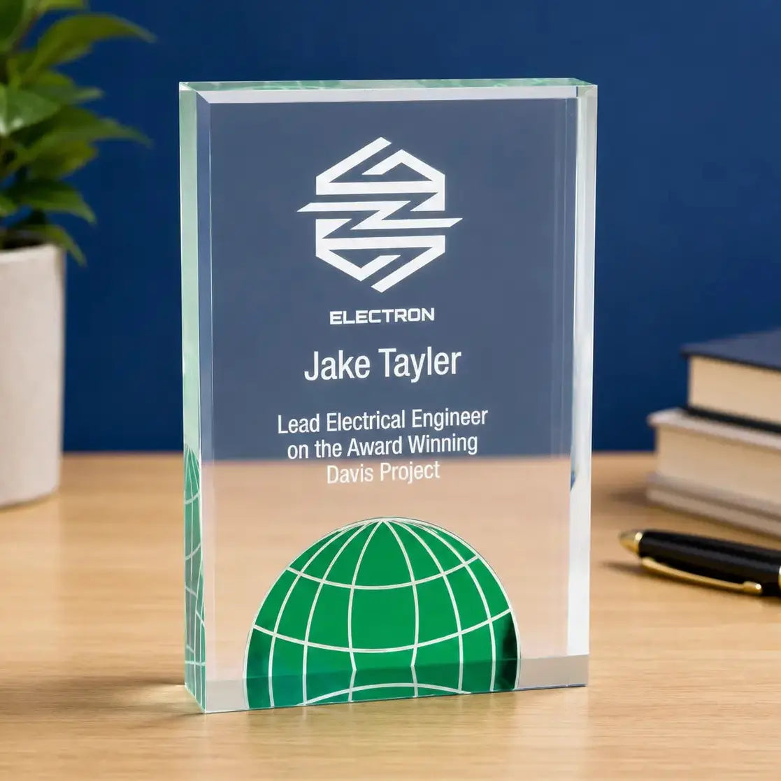 Personalized Globe Acrylic Award | Custom Engraved Recognition Award  Sams Engraving and Gifts