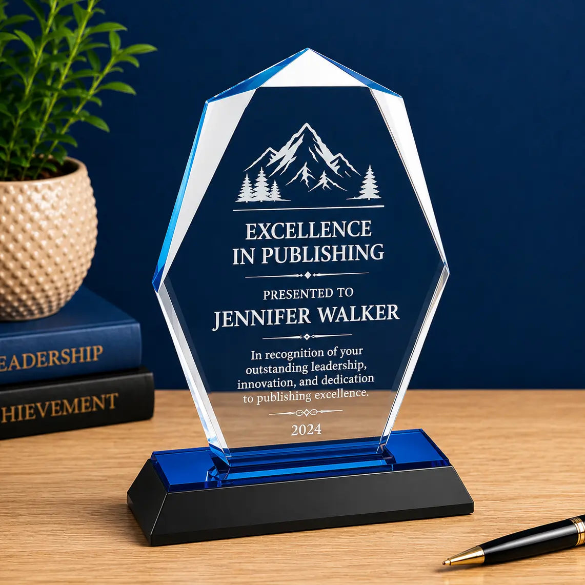 Personalized Octagon Point Impress Acrylic Award | Custom Engraved Recognition Award  Sams Engraving and Gifts