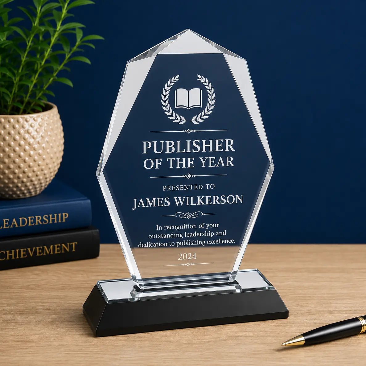 Personalized Octagon Point Impress Acrylic Award | Custom Engraved Recognition Award  Sams Engraving and Gifts