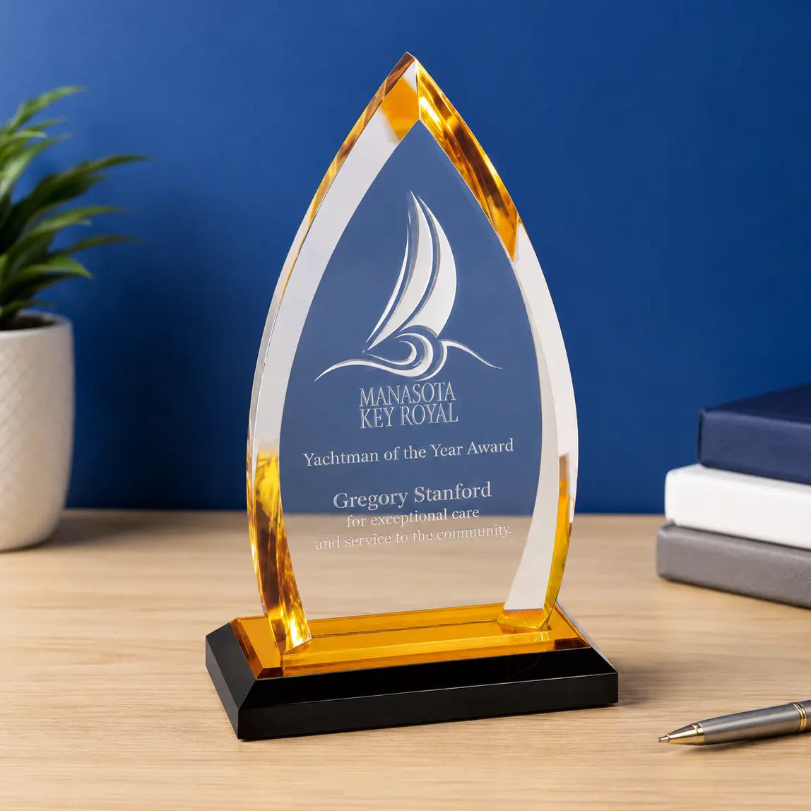 Personalized Oval Impress Acrylic Award | Custom Engraved Recognition Award  Sams Engraving and Gifts