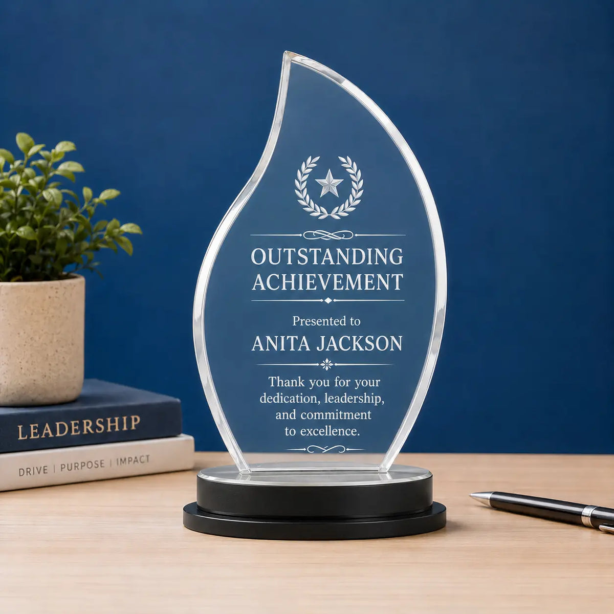 Personalized Flame Impress Acrylic Award | Custom Engraved Recognition Award  Sams Engraving and Gifts