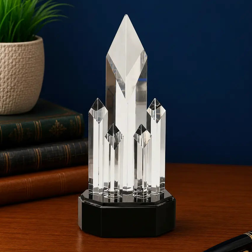 Personalized Crystal Rising Diamond Award | Custom Engraved Recognition Award  Sams Engraving and Gifts