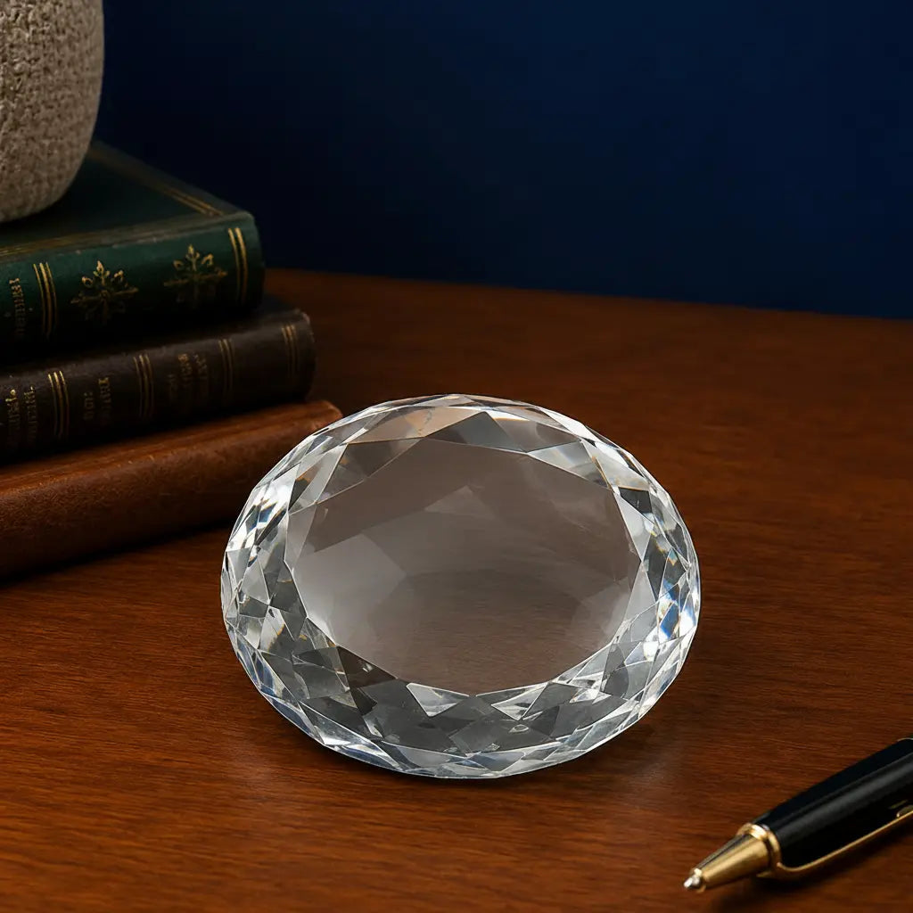 Personalized Crystal Facet Paperweight | Custom Engraved Executive Desk Gift  Sams Engraving and Gifts