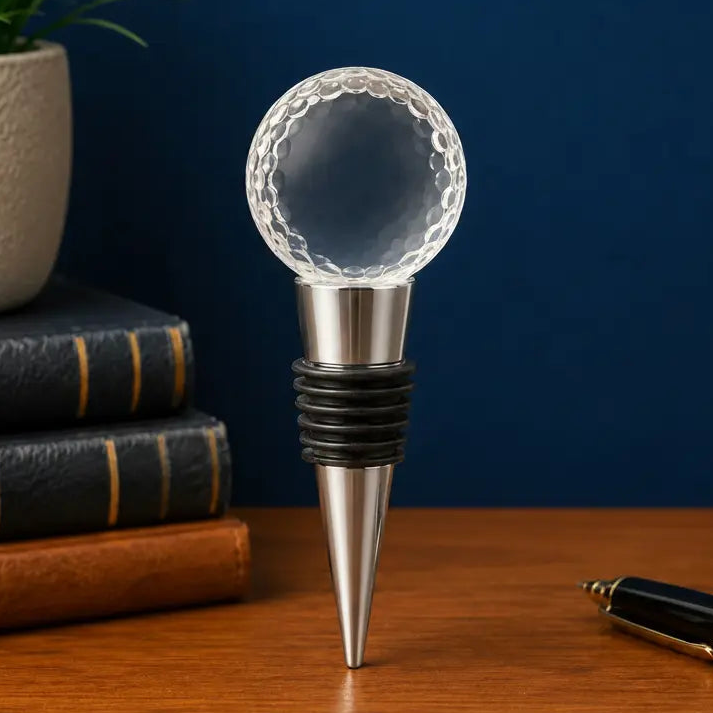 Personalized Crystal Golf Ball Wine Stopper | Custom Engraved Gift  Sams Engraving and Gifts