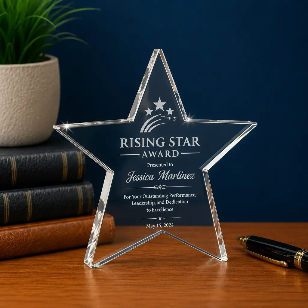 Personalized Crystal Star Award | Custom Engraved Recognition Award  Sams Engraving and Gifts