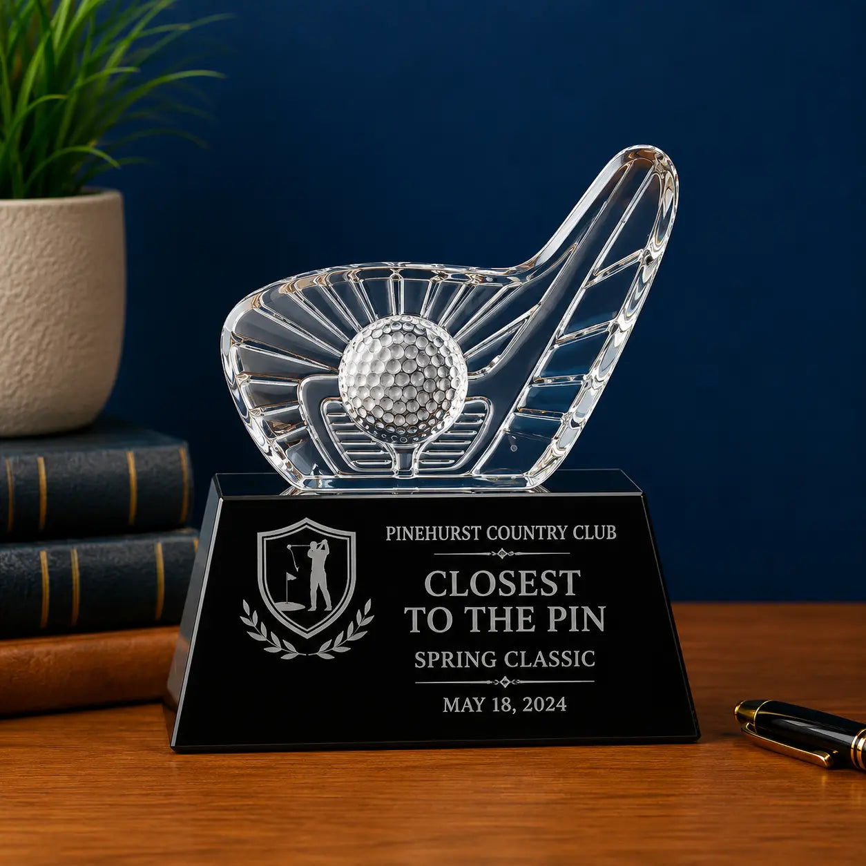 Personalized Crystal Golf Club & Ball Award | Custom Engraved Recognition Award  Sams Engraving and Gifts