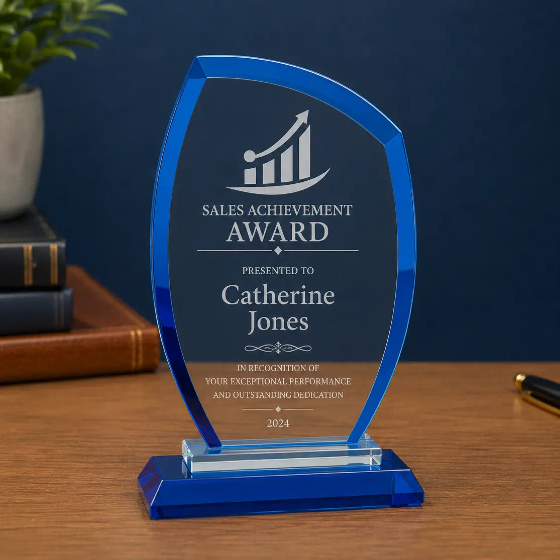 Personalized Peak Regal Glass Award | Custom Engraved Recognition Award  Sams Engraving and Gifts