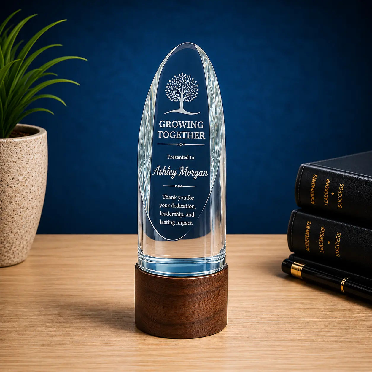 Personalized Sierra Glass Cylinder Award | Custom Engraved Recognition Award  Sams Engraving and Gifts