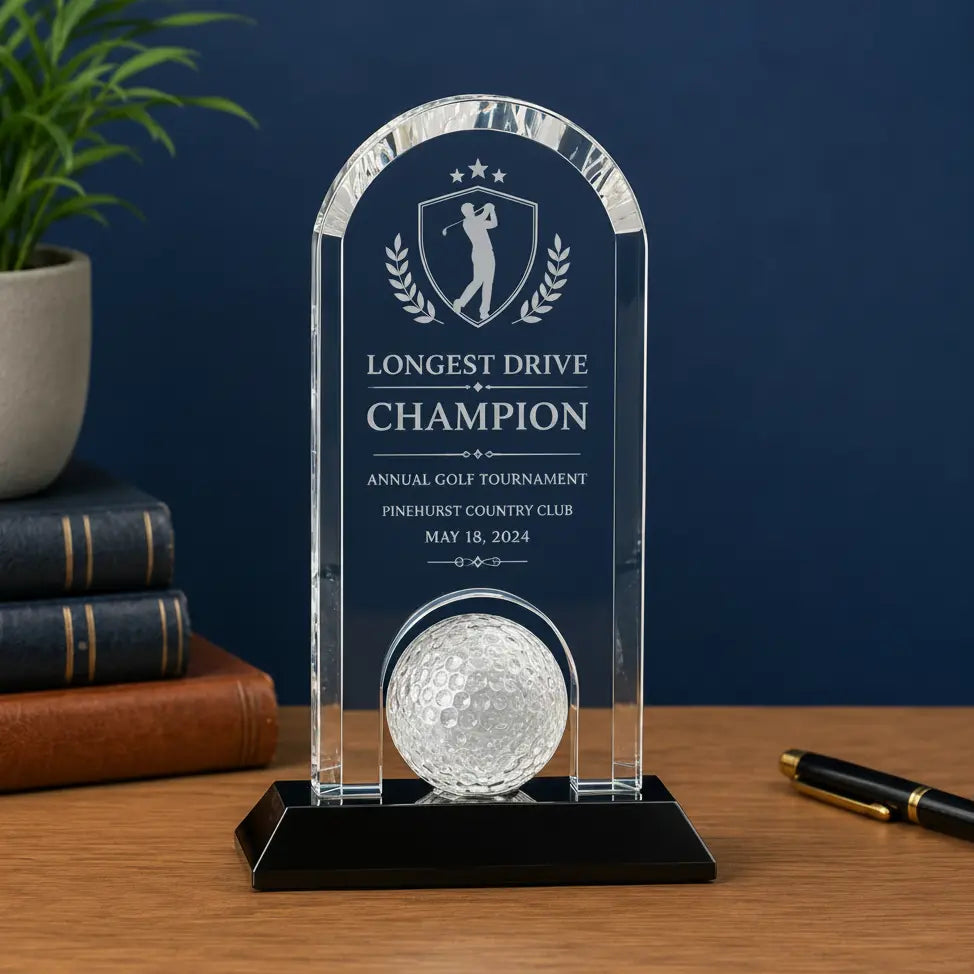 Personalized Crystal Dome Golf Award | Custom Engraved Recognition Award  Sams Engraving and Gifts