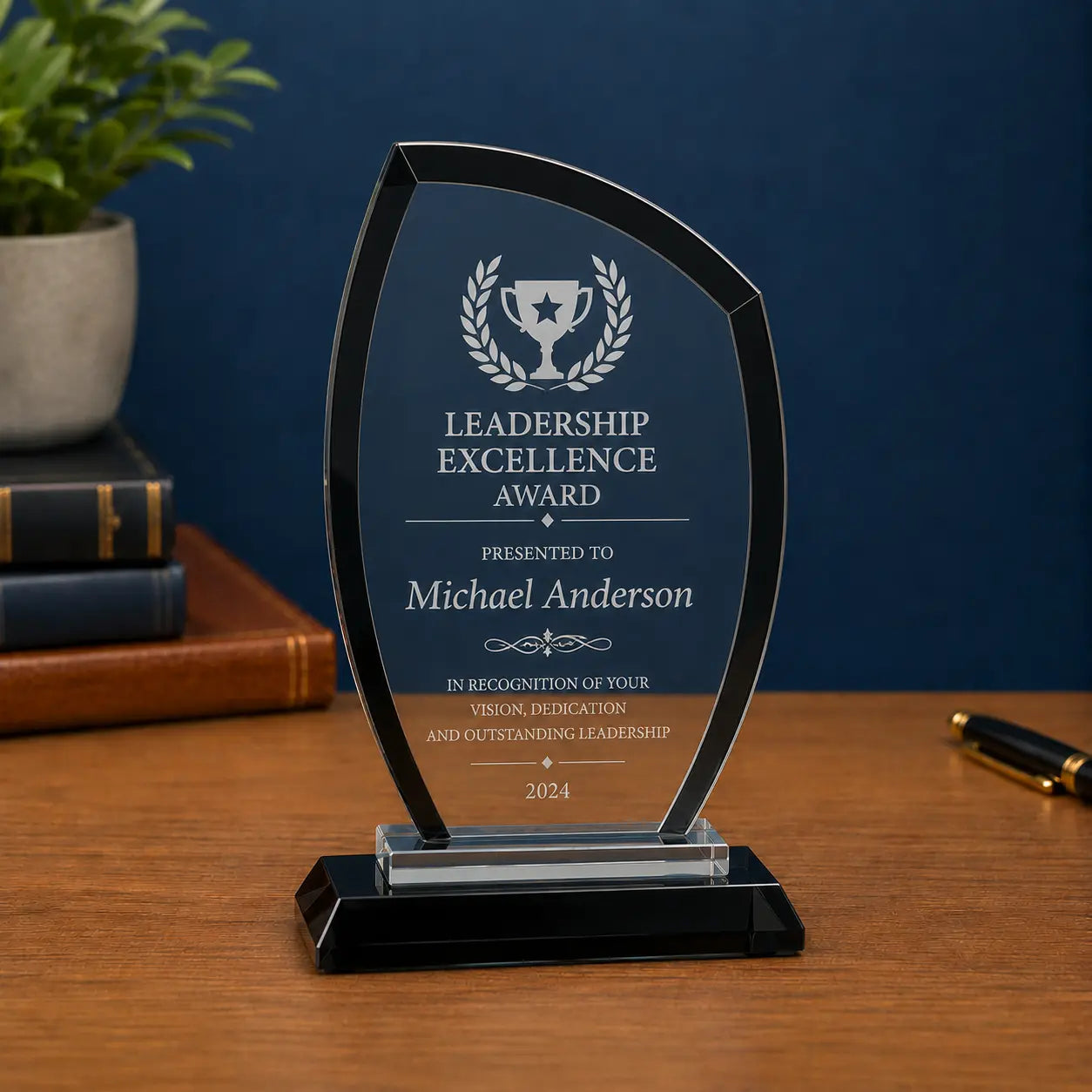 Personalized Peak Regal Glass Award | Custom Engraved Recognition Award  Sams Engraving and Gifts