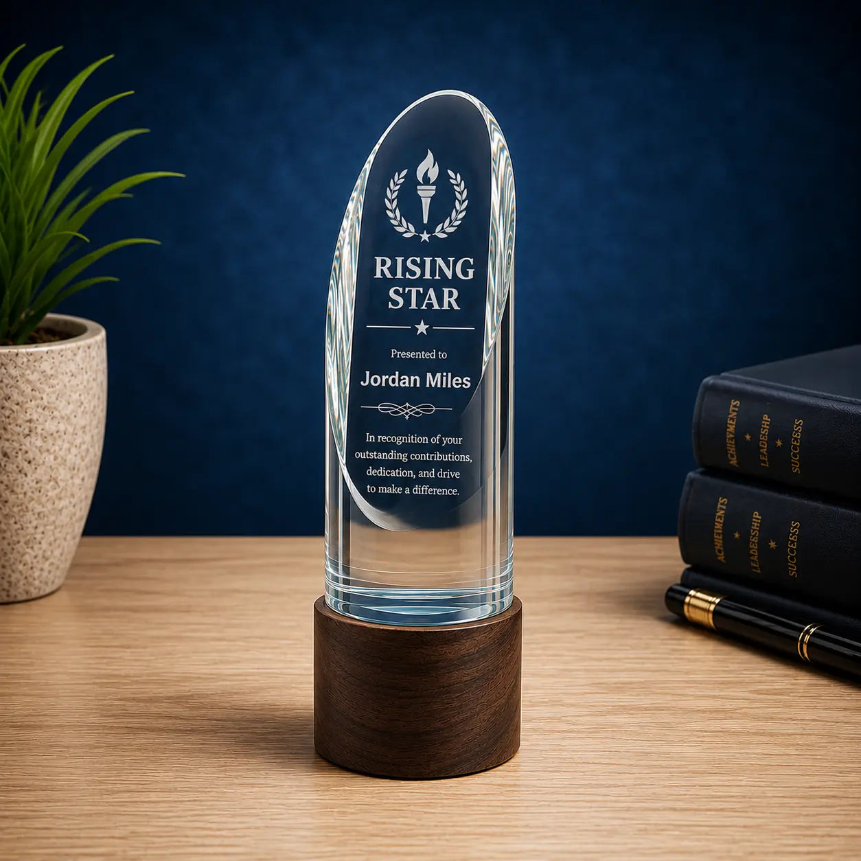 Personalized Sierra Glass Cylinder Award | Custom Engraved Recognition Award  Sams Engraving and Gifts