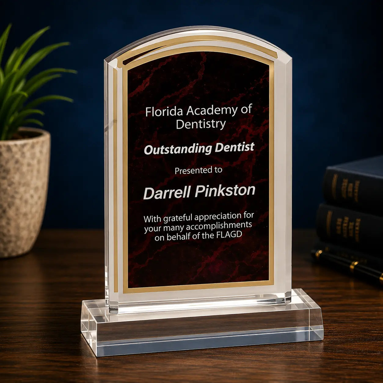 Premier Marbleized Acrylic Dome Standing Award, 5 Colors, 2 Sizes  Sams Engraving and Gifts