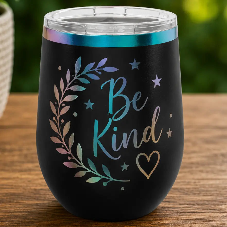 Personalized Prism Stemless Wine Tumbler | Custom Engraved Stainless Steel Wine Tumbler  Sams Engraving and Gifts