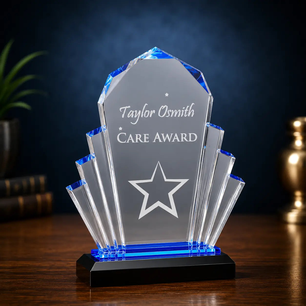 Personalized Faceted Impress Acrylic Award – Custom Engraved Recognition award 6" x 9"  Sams Engraving and Gifts