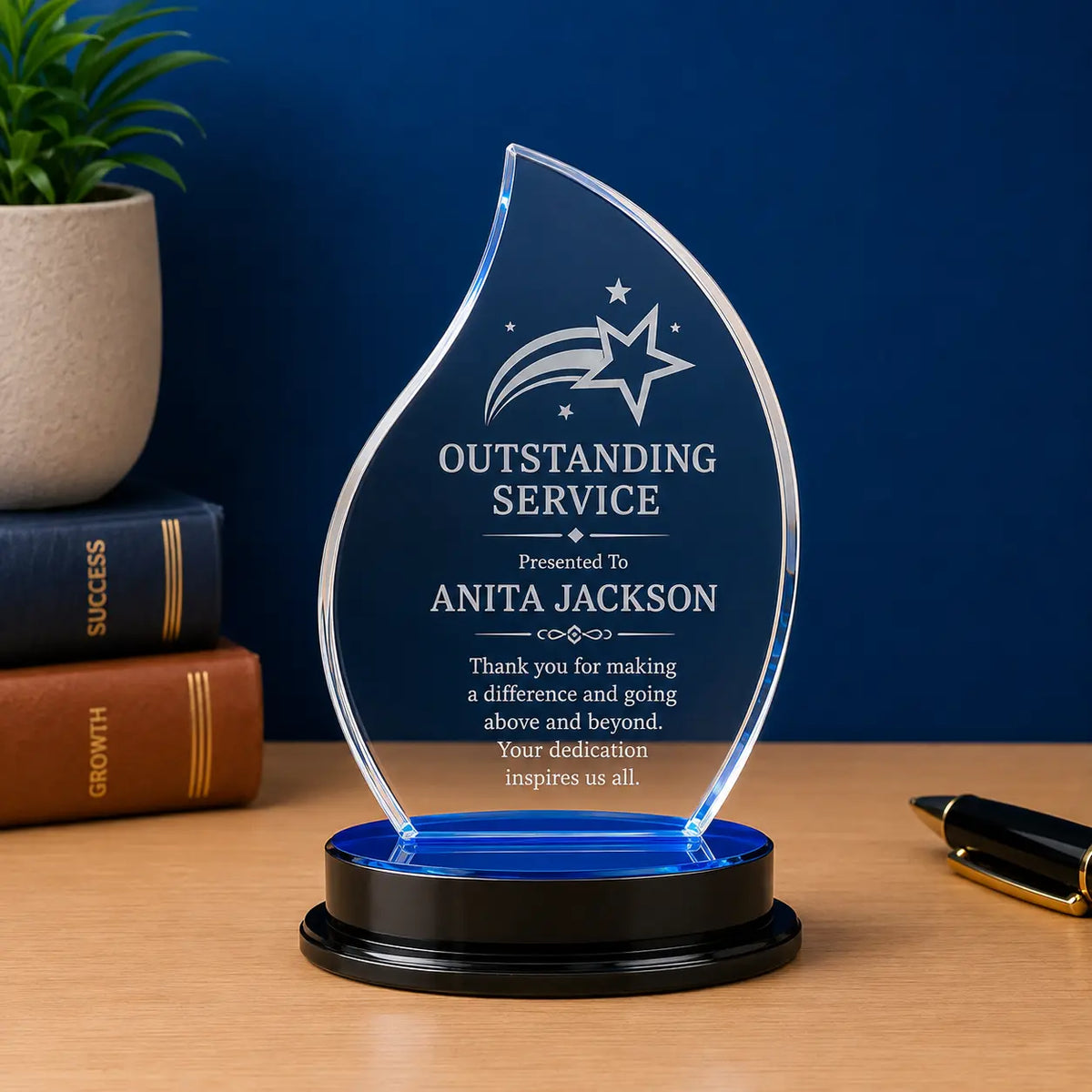 Personalized Flame Impress Acrylic Award | Custom Engraved Recognition Award  Sams Engraving and Gifts