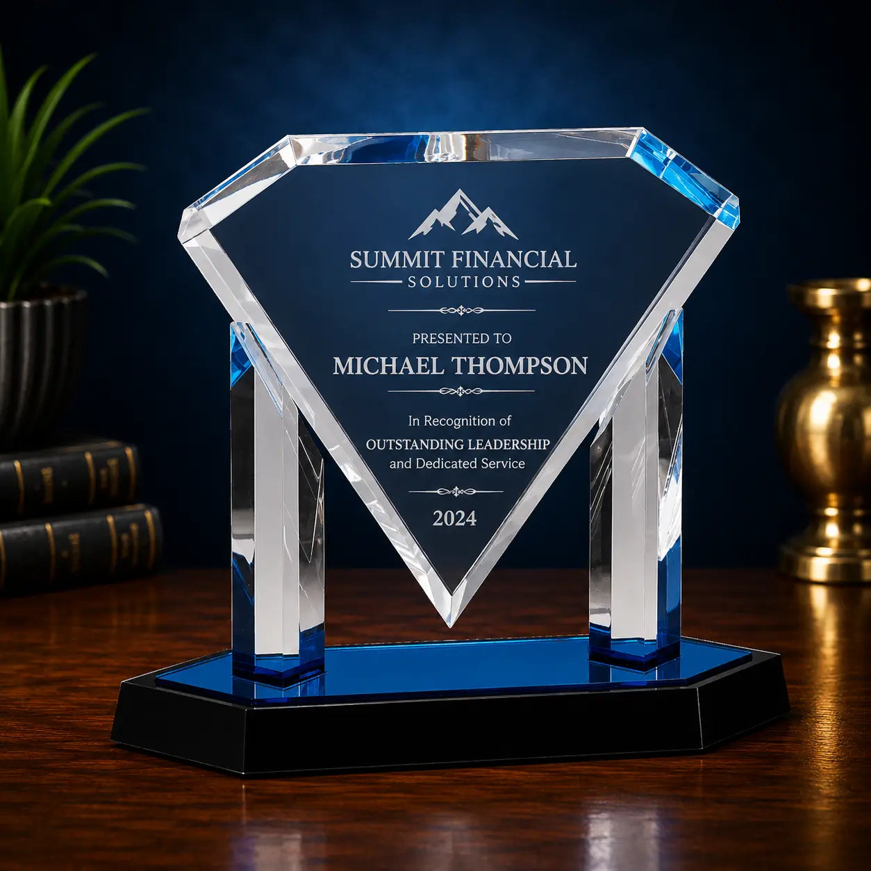 Personalized Floating Diamond Acrylic Award – Custom Engraved Recognition Award  Sams Engraving and Gifts