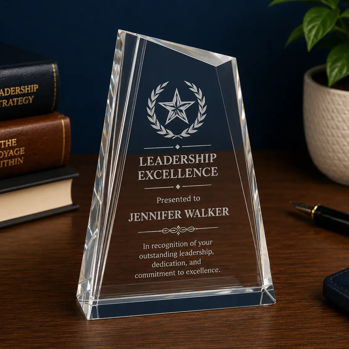 Personalized Crystal Peak Award | Custom Engraved Recognition Award  Sams Engraving and Gifts
