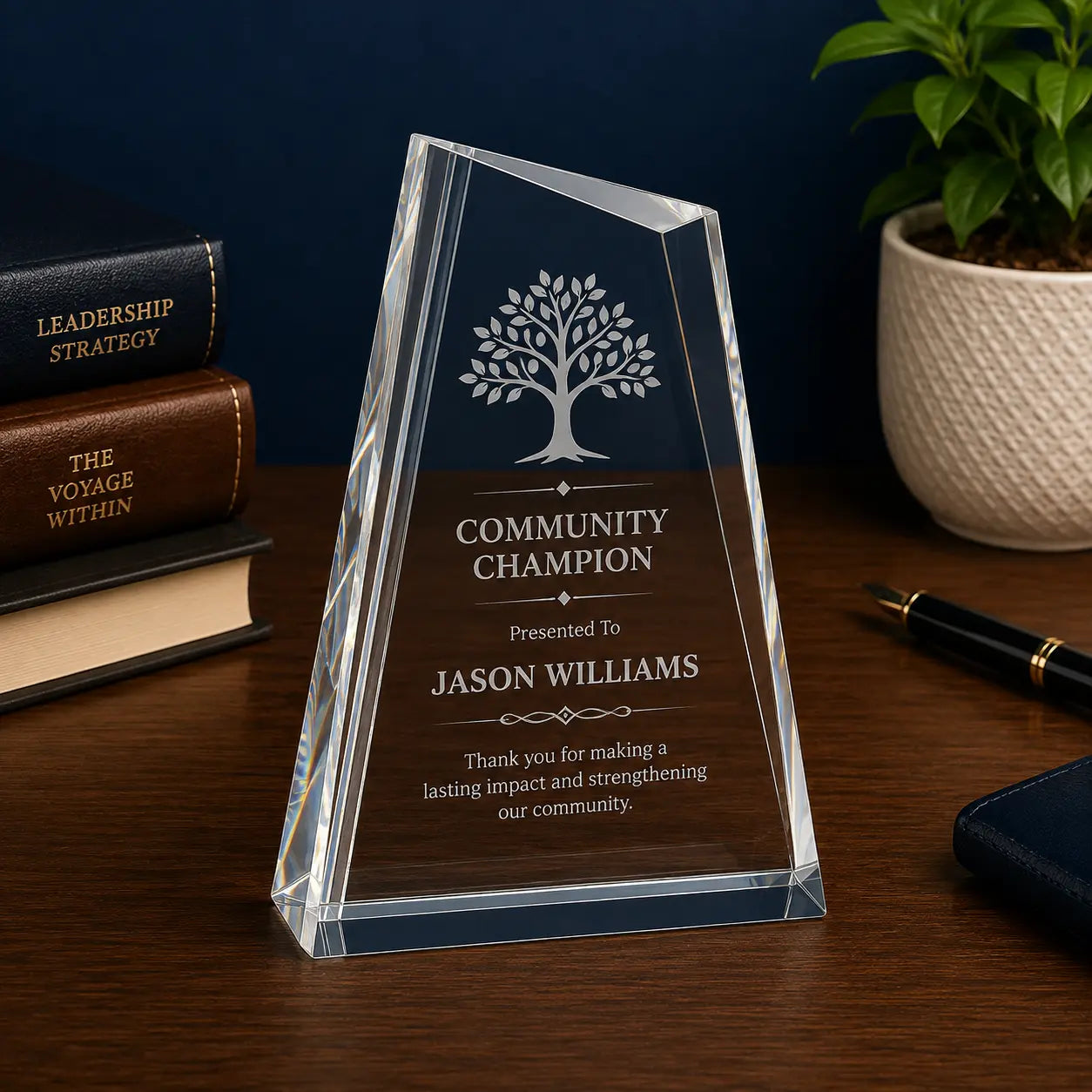 Personalized Crystal Peak Award | Custom Engraved Recognition Award  Sams Engraving and Gifts