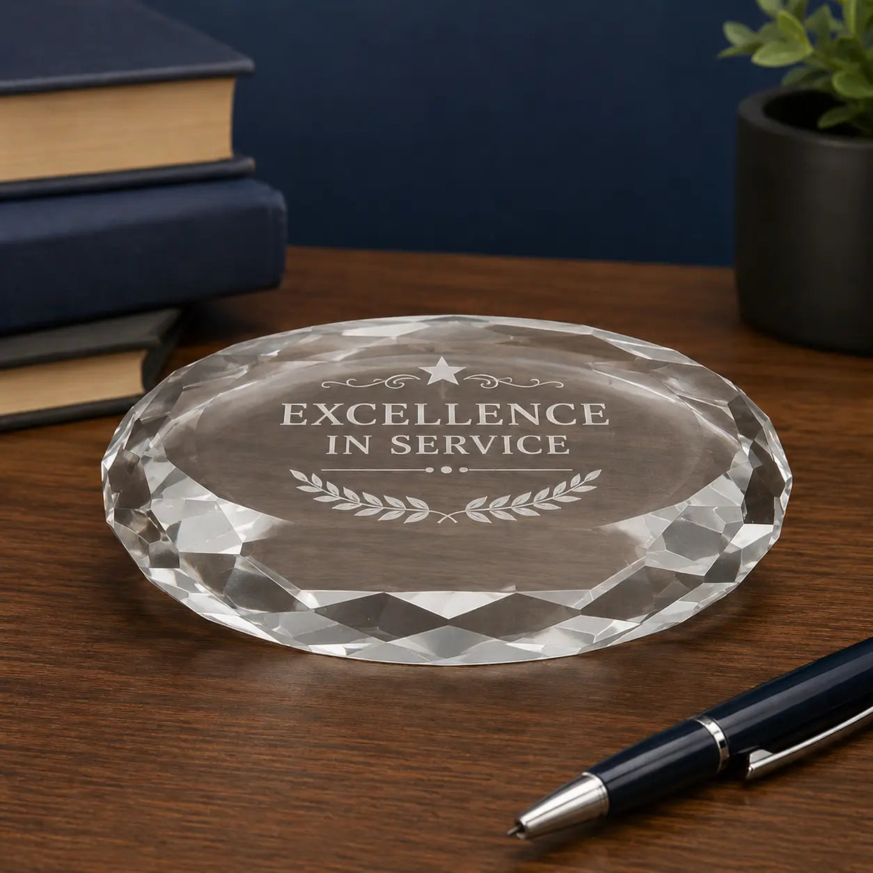 Personalized Oval Crystal Paperweight | Custom Engraved Recognition Award  Sams Engraving and Gifts