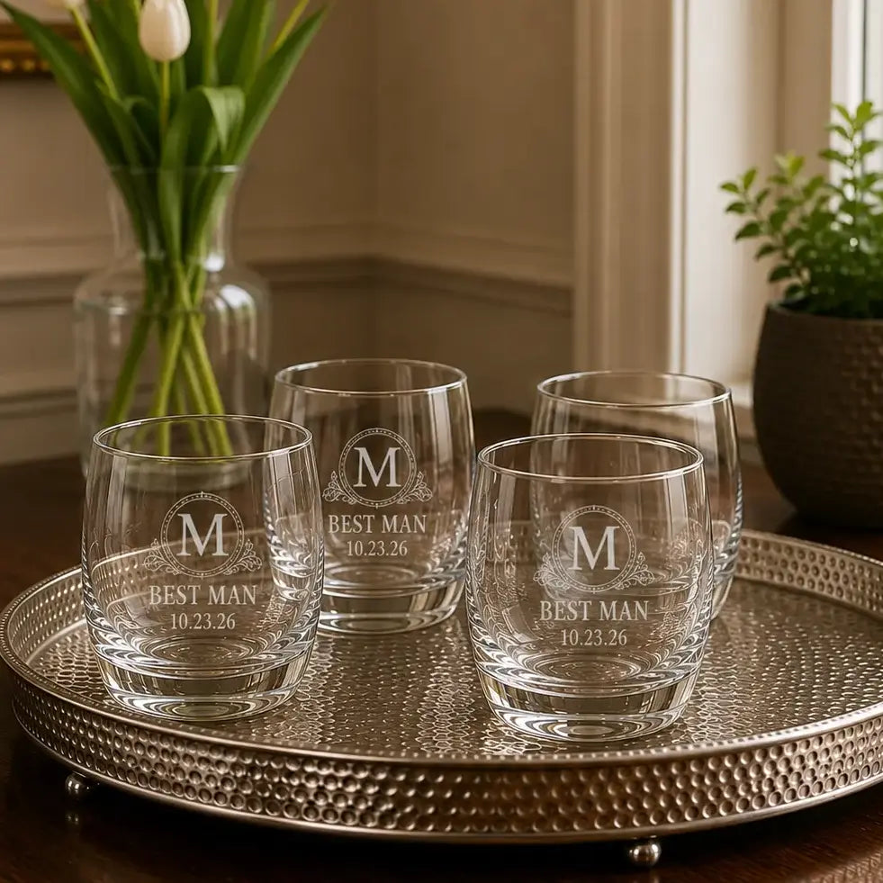 Personalized 10 oz Rocks Glass Gift Set | Custom Engraved Whiskey Glasses  Sams Engraving and Gifts