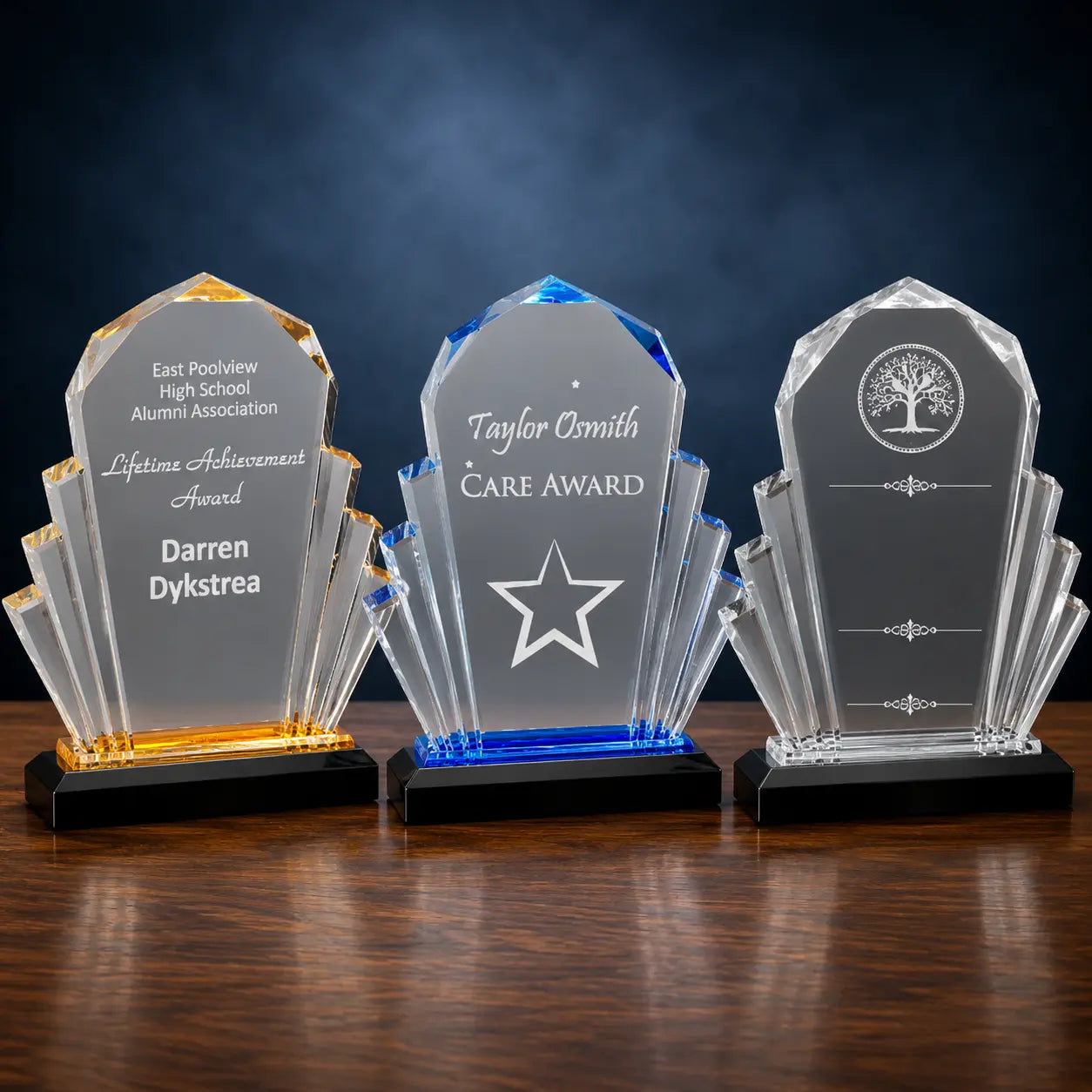 Personalized Faceted Impress Acrylic Award – Custom Engraved Recognition award 6" x 9"  Sams Engraving and Gifts