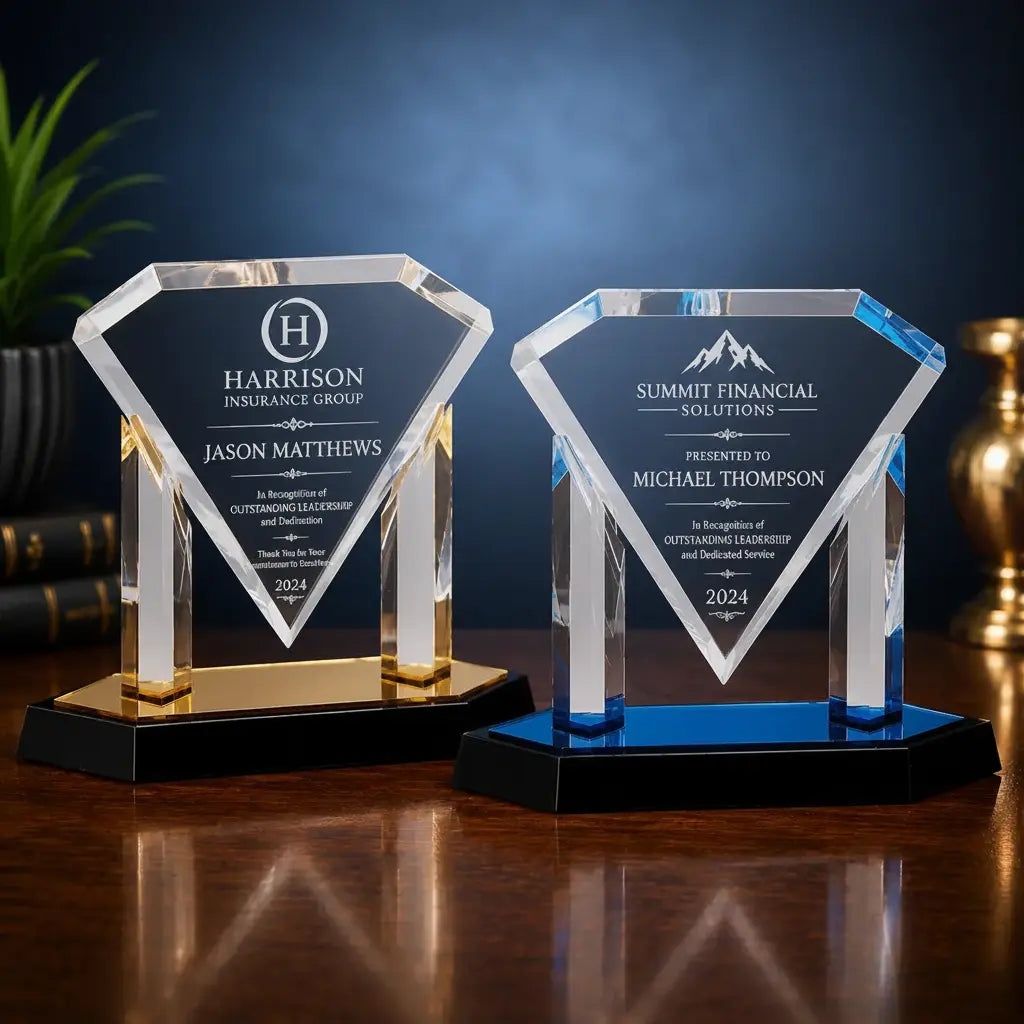 Personalized Floating Diamond Acrylic Award – Custom Engraved Recognition Award  Sams Engraving and Gifts