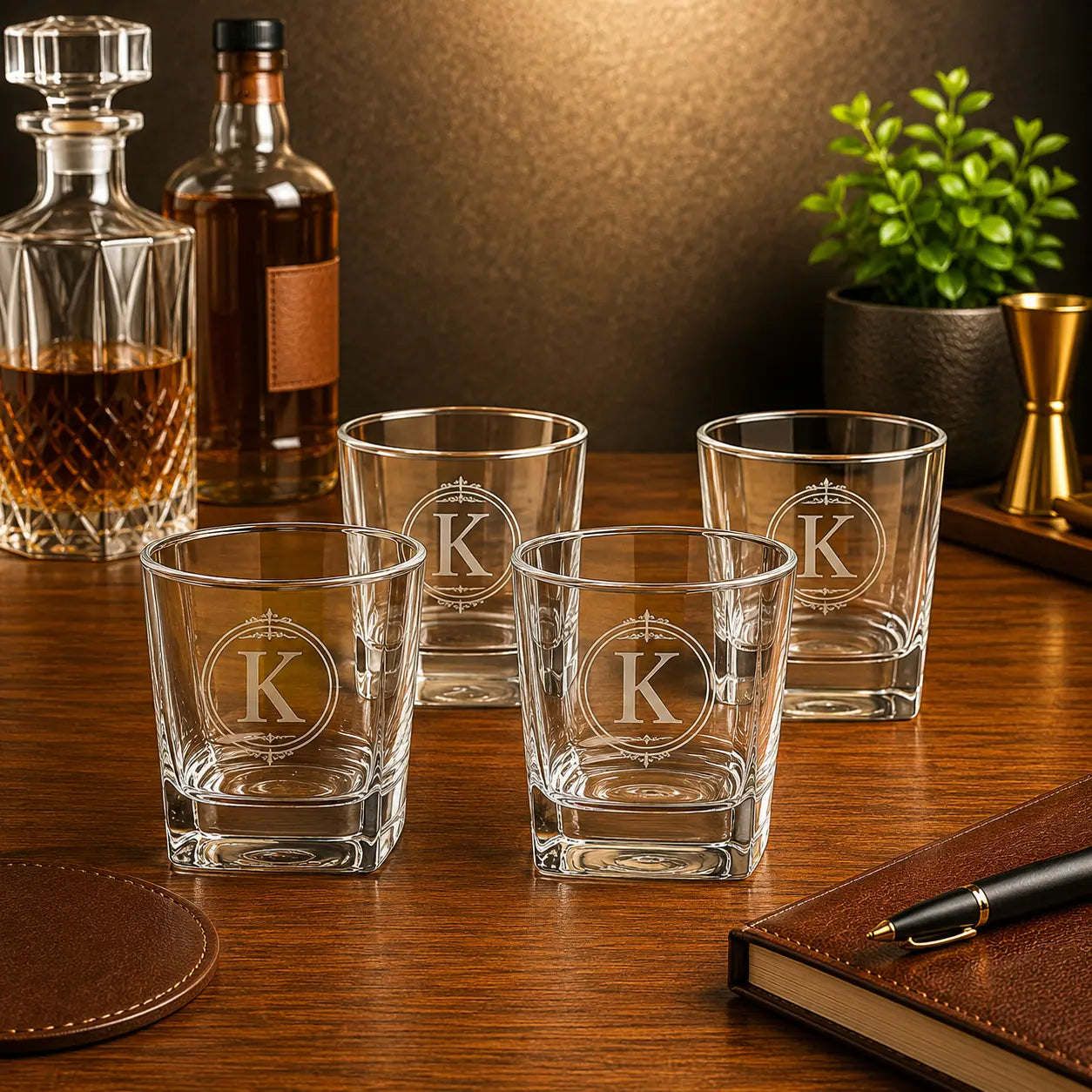 Personalized Rectangle Rocks Glass Gift Set | Custom Engraved Whiskey Glasses  Sams Engraving and Gifts