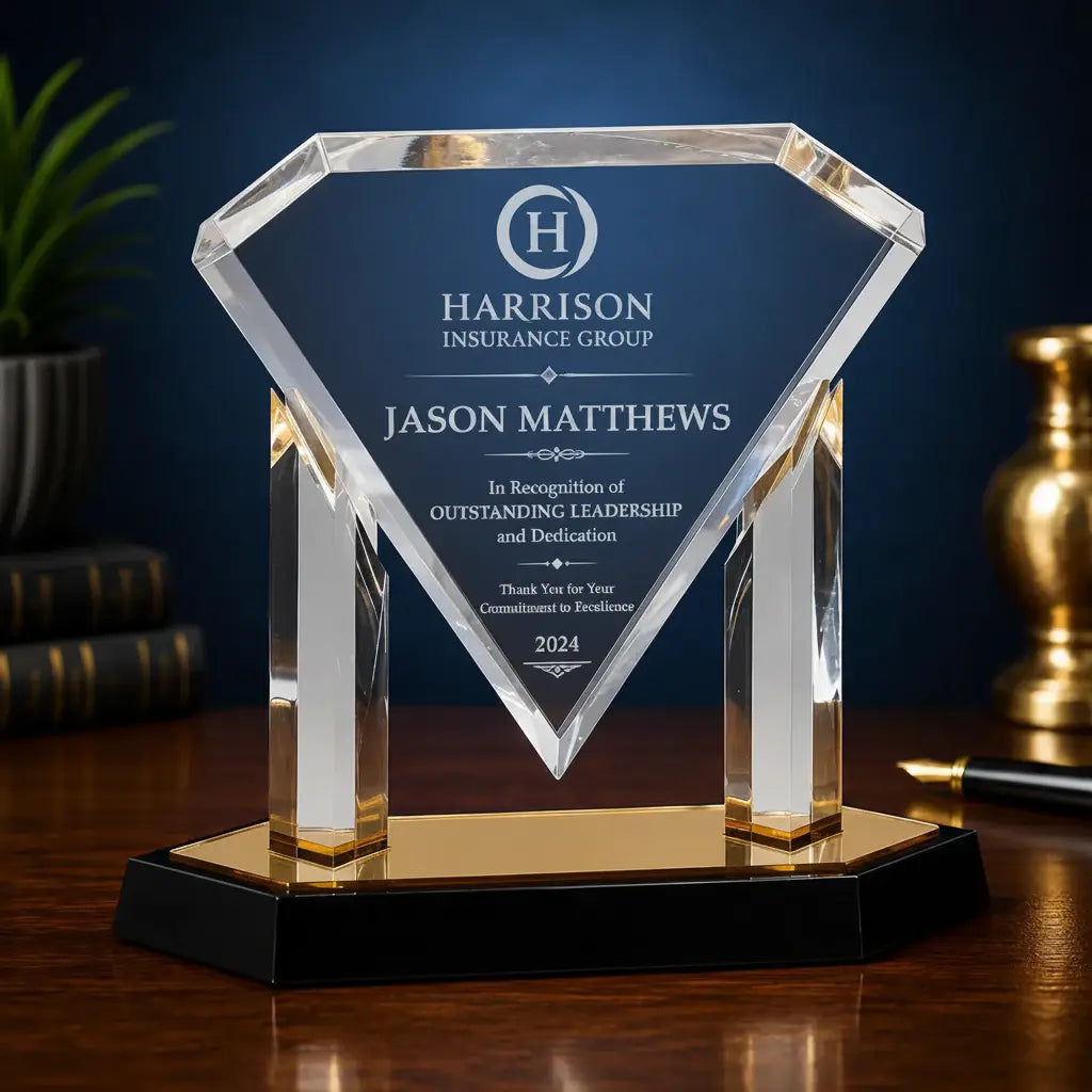 Personalized Floating Diamond Acrylic Award – Custom Engraved Recognition Award  Sams Engraving and Gifts