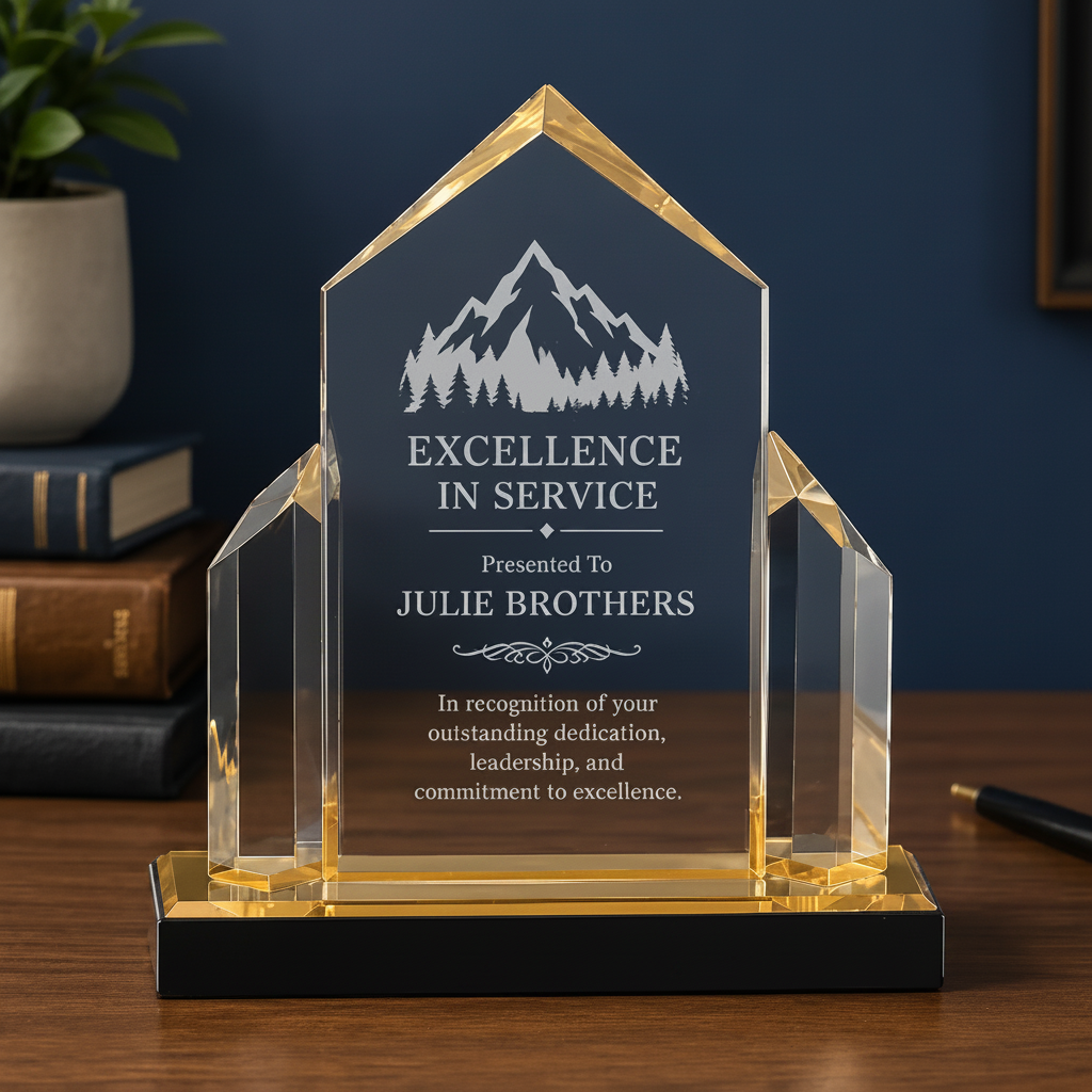 Personalized Jewel Post Impress Acrylic Award | Custom Engraved Recognition Award  Sams Engraving and Gifts