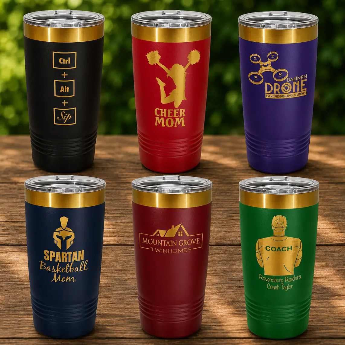 Personalized 20 oz. Gold ION-Plated Ringneck Tumbler | Custom Engraved Polar Camel Travel Mug  Sams Engraving and Gifts