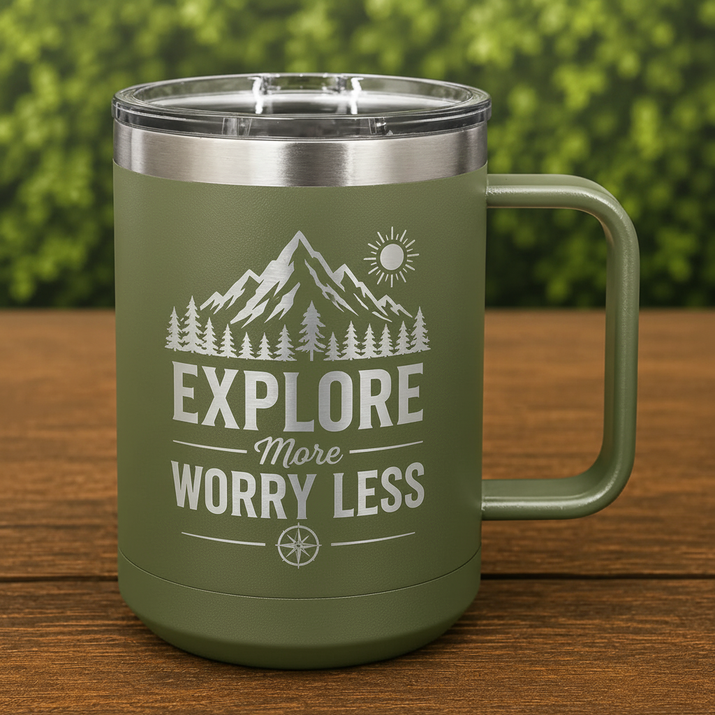 Personalized 15 oz. Polar Camel Insulated Mug with Slider Lid | Custom Engraved Coffee Mug  Sams Engraving and Gifts