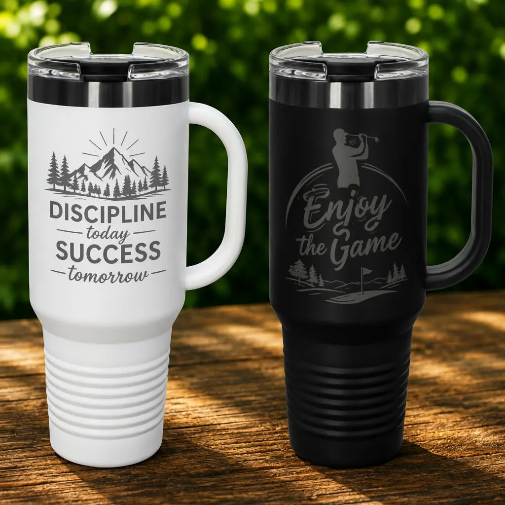 Personalized Polar Camel 40 oz. Travel Mug with Handle & Straw | Custom Engraved Stainless Steel Tumbler  Sams Engraving and Gifts