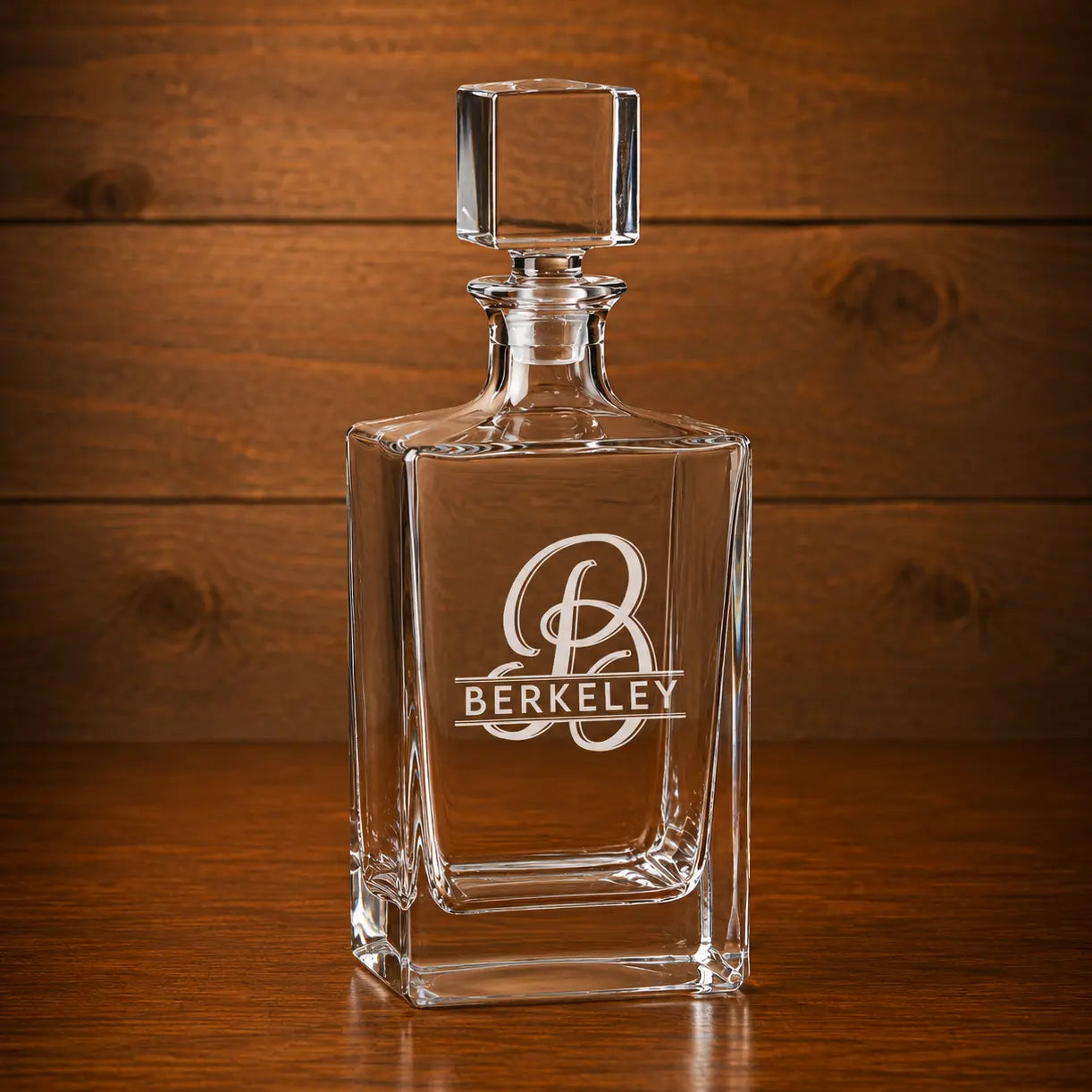 Personalized 810 mL Rectangle Glass Decanter Gift Set | Custom Laser Engraved Decanter with Black Gift Box  Sams Engraving and Gifts