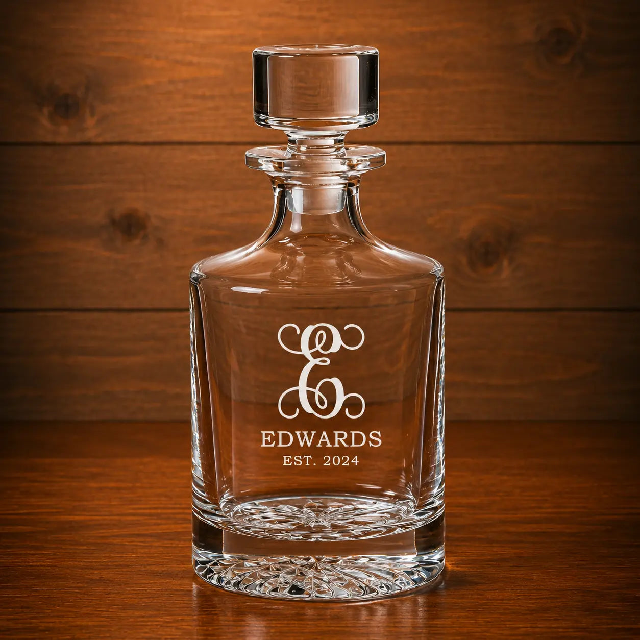 Personalized Polar Camel 850 mL Round Glass Decanter Gift Set | Custom Laser Engraved Decanter with Black Gift Box  Sams Engraving and Gifts