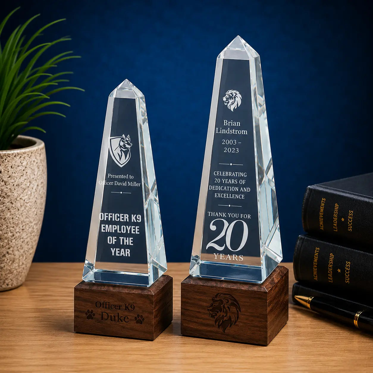 Personalized Sierra Glass Obelisk Award | Custom Engraved Recognition Award  Sams Engraving and Gifts