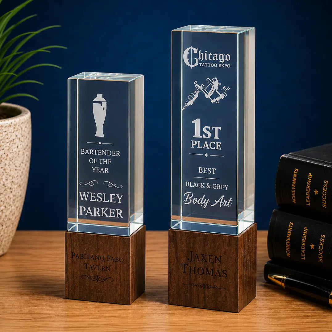Personalized Sierra Glass Rectangle Award | Custom Engraved Recognition Award  Sams Engraving and Gifts