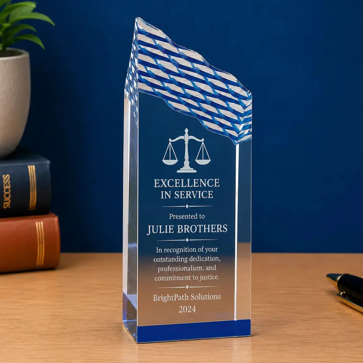 Personalized Riptide Acrylic Award | Custom Engraved Recognition Award  Sams Engraving and Gifts