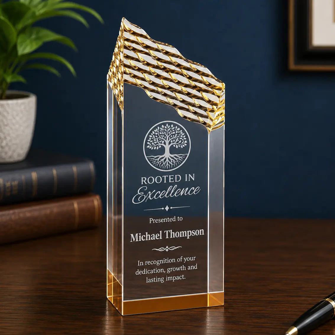 Personalized Riptide Acrylic Award | Custom Engraved Recognition Award  Sams Engraving and Gifts